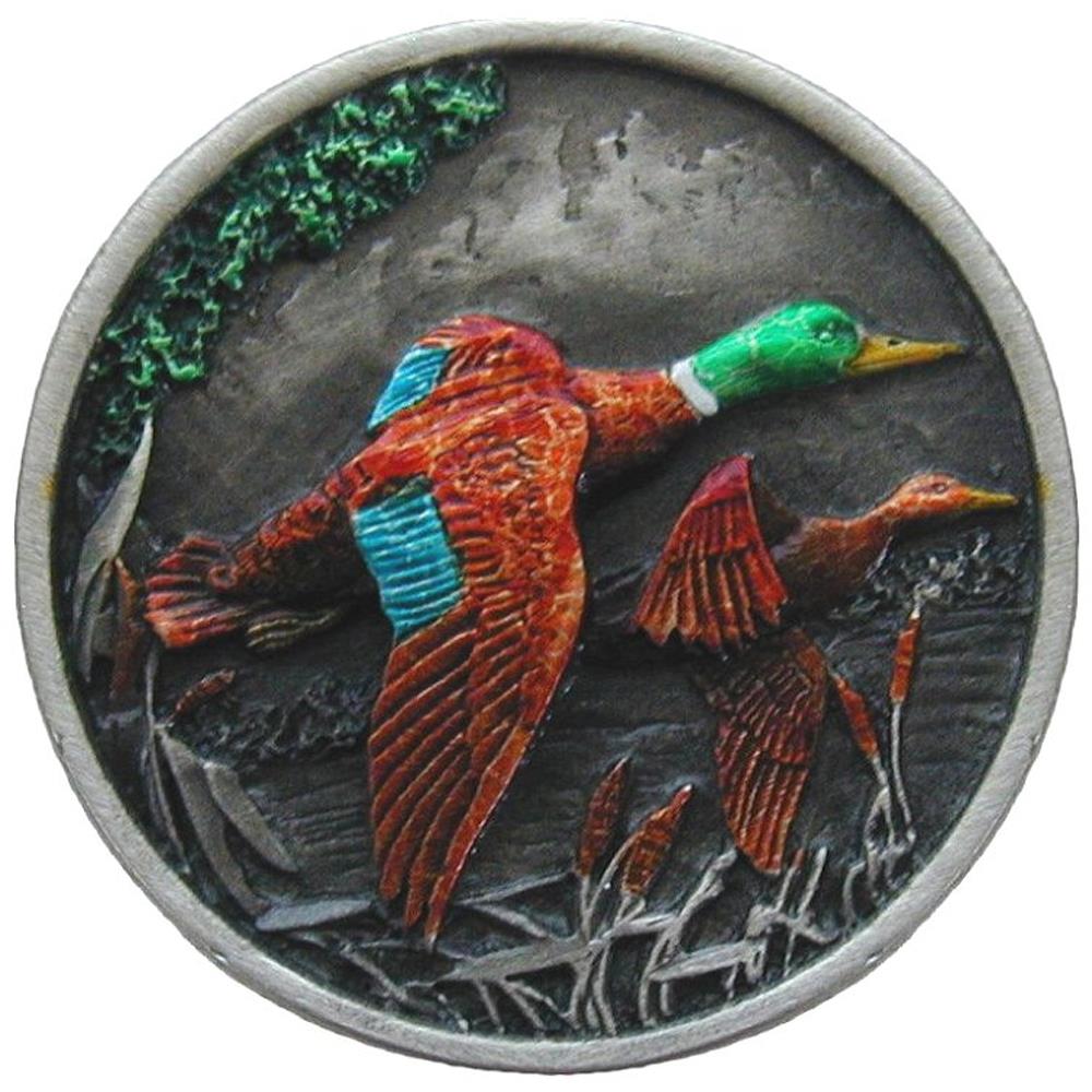 Notting Hill NHK-141-PHT On the Wing (Ducks) Knob Hand-tinted Antique Pewter